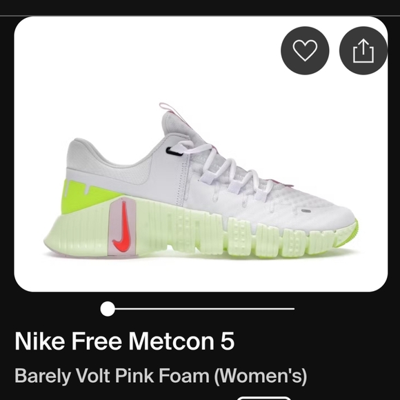 Nike Shoes - Nike Free Metcon 5 Barely Volt Pink Foam (Womens) Womens 8 EUC